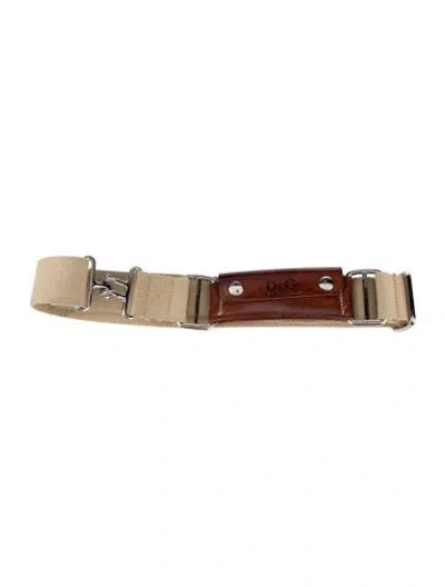 Pre-owned D&g Canvas Bag Strap In Neutrals