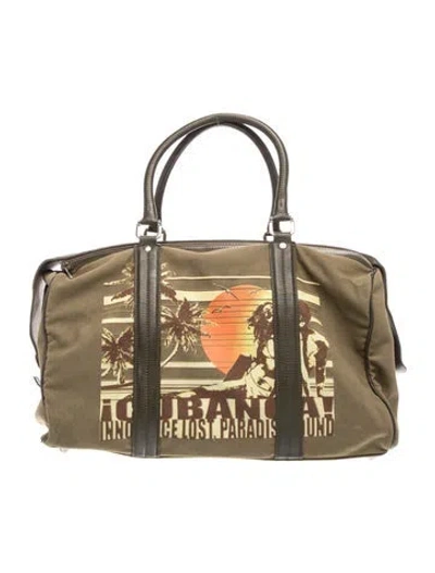 Pre-owned D&g Canvas Weekender Bag In Neutral