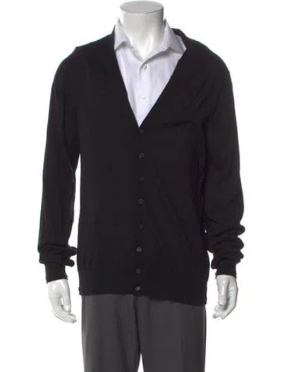 Pre-owned D&g Cashmere V-neck Cardigan In Black