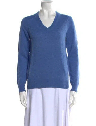 Pre-owned D&g Cashmere V-neck Sweater In Blue