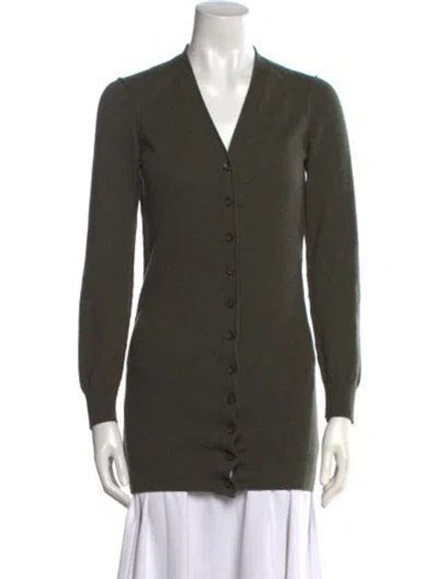 Pre-owned D&g Cashmere V-neck Sweater In Green