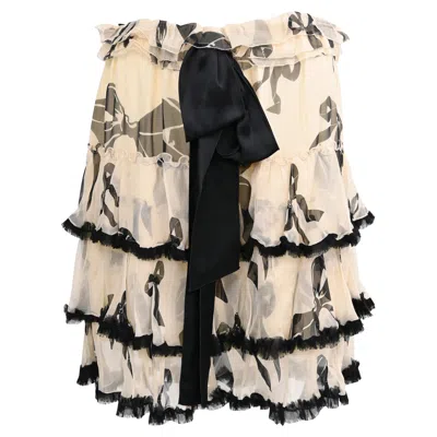 D & G Chiffon Mini Skirt In Multicolor Silk