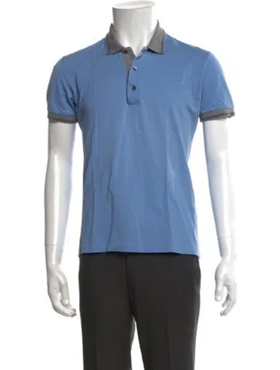 Pre-owned D&g Collar Short Sleeve Polo Shirt In Blue