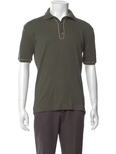 Pre-owned D&g Collar Short Sleeve Polo Shirt In Green