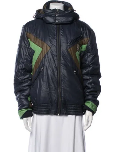 Pre-owned D&g Colorblock Pattern Down Jacket In Blue