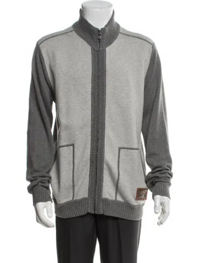 Pre-owned D&g Colorblock Pattern Jacket In Grey