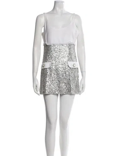 Pre-owned D&g Colorblock Pattern Mini Dress In Purple
