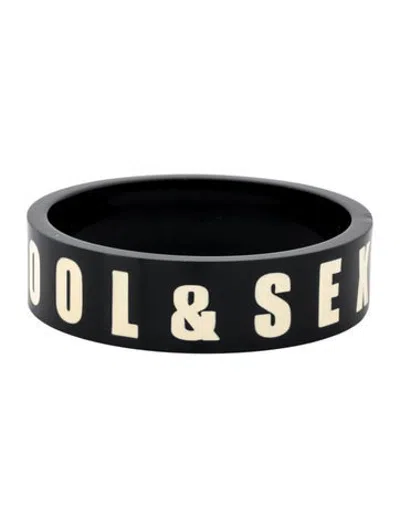 Pre-owned D&g Cool & Sexy Resin Bangle, 8.5" In Black/neutrals
