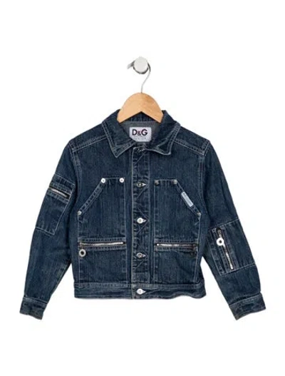 Pre-owned D&g Babies' Cotton Blue Denim Jacket With Button Closure