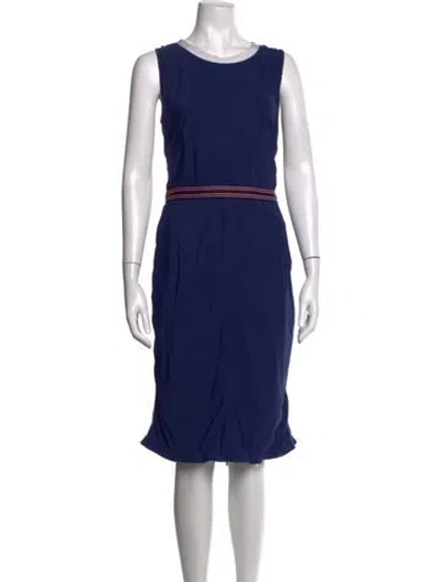 Pre-owned D&g Crew Neck Knee-length Dress In Blue/white