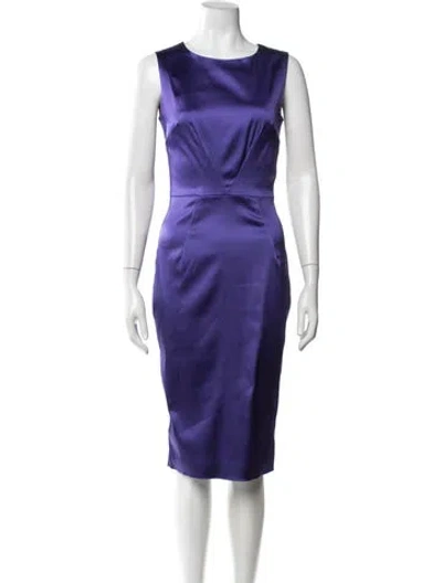 Pre-owned D&g Crew Neck Knee-length Dress In Purple