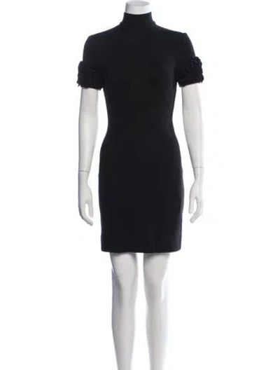 Pre-owned D&g Crew Neck Mini Dress In Black