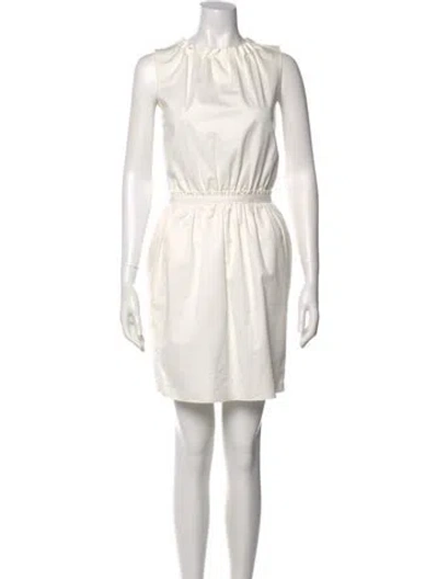 Pre-owned D&g Crew Neck Mini Dress In Neutral