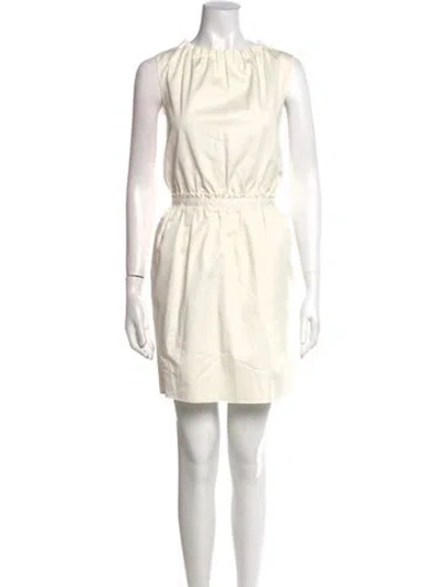 Pre-owned D&g Crew Neck Mini Dress In White