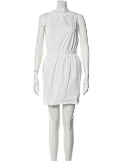 Pre-owned D&g Crew Neck Mini Dress In White