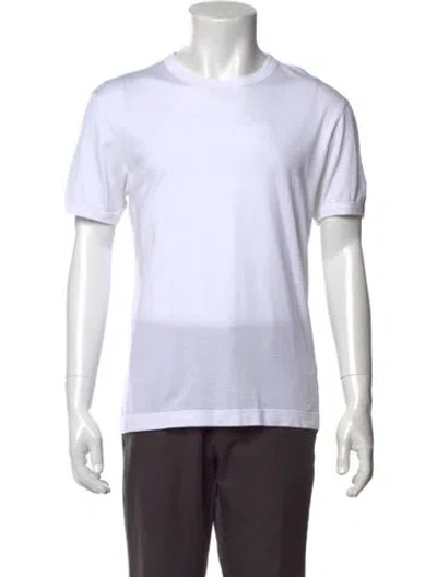 Pre-owned D&g Crew Neck Short Sleeve T-shirt In White