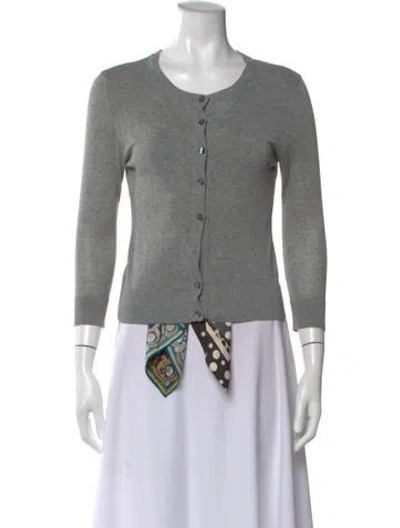 Pre-owned D&g Crew Neck Three-quarter Sleeve Button-up Top In Gray