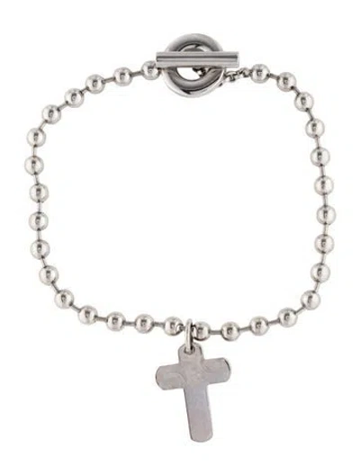Pre-owned D&g Cross Logo Charm Bracelet, 12" In Multi