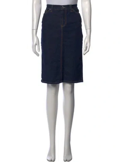 Pre-owned D&g Crystal Embellishments Knee-length Skirt In Blue