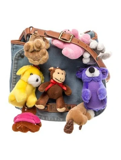 Pre-owned D&g Denim Evening Bag Vintage In Blue