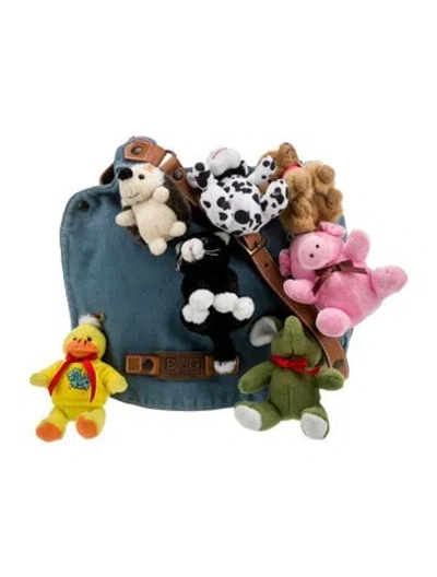 Pre-owned D&g Denim Minaudière Vintage Messenger Bag In Blue