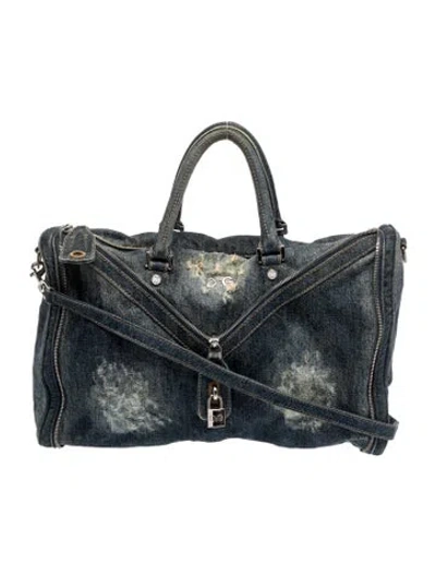 Pre-owned D&g Denim Top Handle Bag In Blue