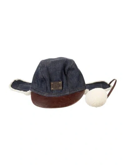 Pre-owned D&g Denim Trapper Hat In Blue