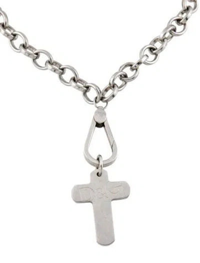 Pre-owned D&g Dg Cross Pendant Necklace, 23" In Multi