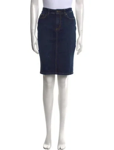 Pre-owned D&g Distressed Accents Knee-length Skirt In Blue
