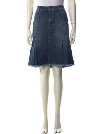 Pre-owned D&g Distressed Accents Knee-length Skirt In Blue