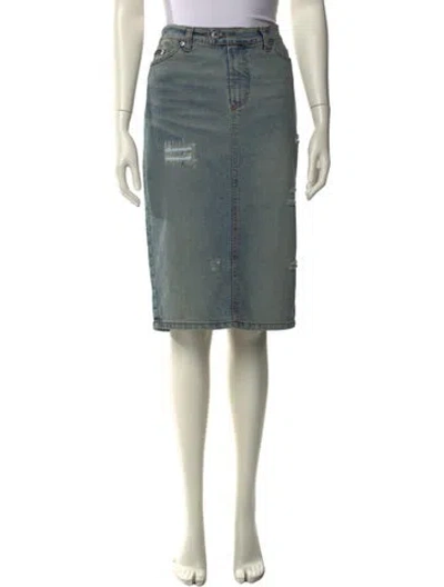 Pre-owned D&g Distressed Accents Knee-length Skirt In Multi