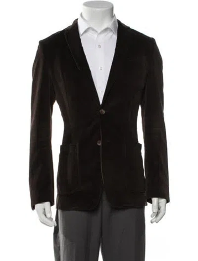 Pre-owned D&g Embroidered Accent Blazer In Brown