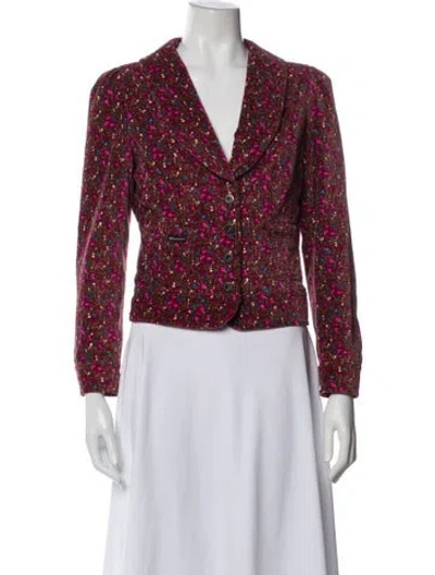 Pre-owned D&g Floral Print Blazer In Red
