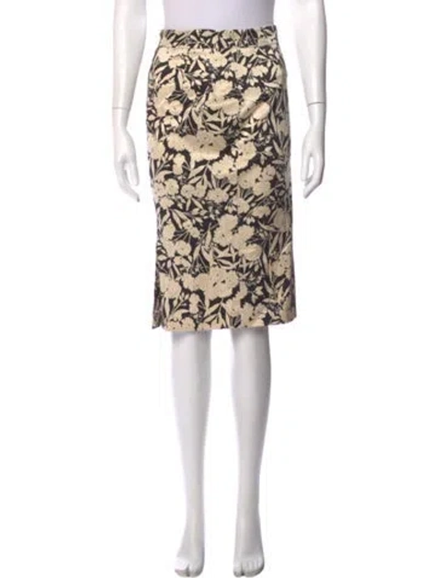 Pre-owned D&g Floral Print Midi Length Skirt