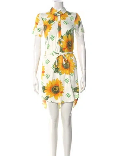 Pre-owned D&g Floral Print Mini Dress In Multi