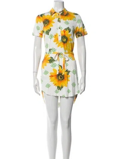 Pre-owned D&g Floral Print Mini Dress In Multi