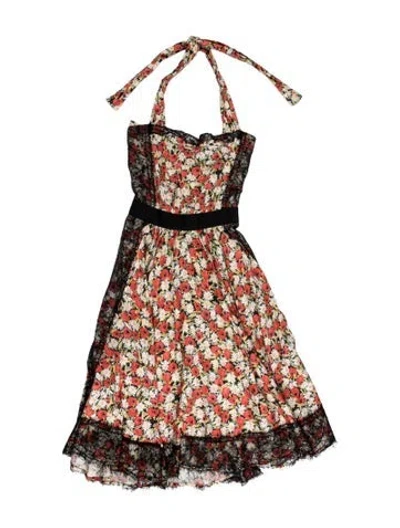 Pre-owned D&g Floral Print Mini Dress In Multi
