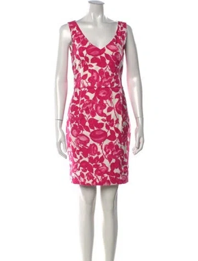 Pre-owned D&g Floral Print Mini Dress In Pink