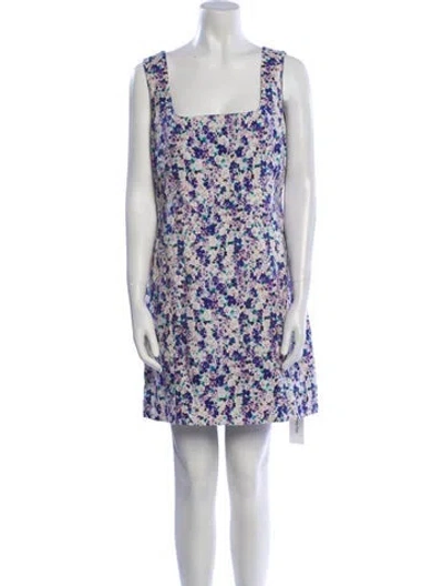 Pre-owned D&g Floral Print Mini Dress In Purple