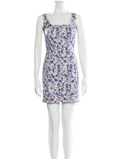Pre-owned D&g Floral Print Mini Dress In Purple