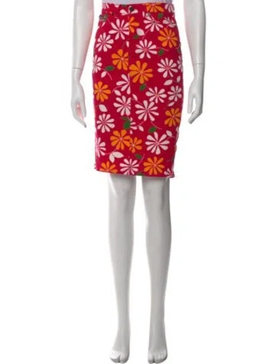 Pre-owned D&g Floral Print Mini Skirt