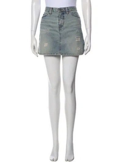 Pre-owned D&g Floral Print Mini Skirt In Black