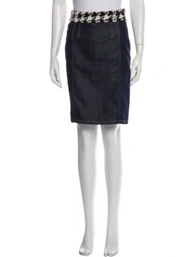 Pre-owned D&g Fringe Trim Accent Knee-length Skirt In Gray