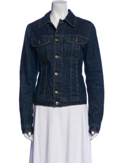 Pre-owned D&g Fur Jacket In Blue