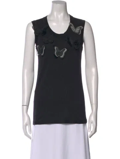 Pre-owned D&g Graphic Print Crew Neck Top In Black