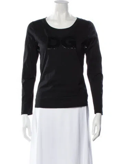 Pre-owned D&g Graphic Print Crew Neck T-shirt In Black