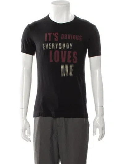 Pre-owned D&g Graphic Print Crew Neck T-shirt In Black