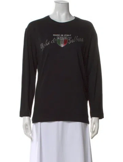 Pre-owned D&g Graphic Print Crew Neck T-shirt In Black