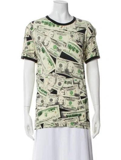 Pre-owned D&g Graphic Print Crew Neck T-shirt In Green