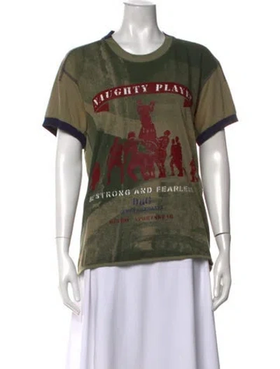 Pre-owned D&g Graphic Print Crew Neck T-shirt In Green